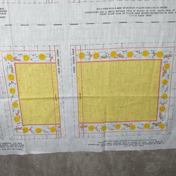 Vintage 1983 Care Bears Cut N Sew Fabric Craft Panel Baby Room Pillow Sham (2) - Picture 8 of 9